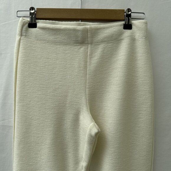 Max Studio Ribbed  Jogger Sweatpants Elastic Waist Tapered Cream Women 26 - Picture 9 of 10